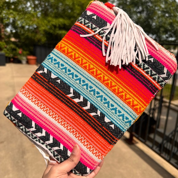 Bohemian Envelope Wristlets Banjara Clutch Multi Color With tassels - Picture 6 of 6